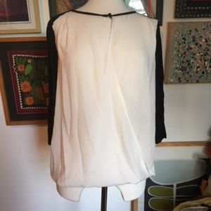 Express sheer white and black tunic